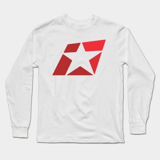 The Bold energetic and mobile Red Star Graphic in Negative Space Design Style. Long Sleeve T-Shirt